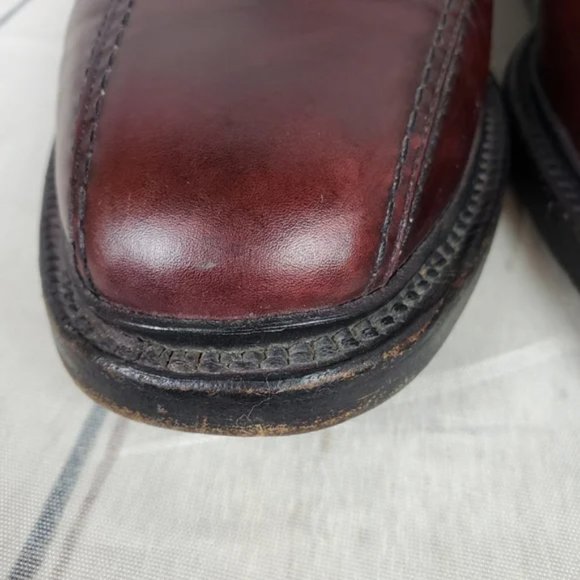 Allen Edmonds Hillcrest Burgundy Leather Lace Up Bicycle Toe Blucher Size 10D - Picture 15 of 16